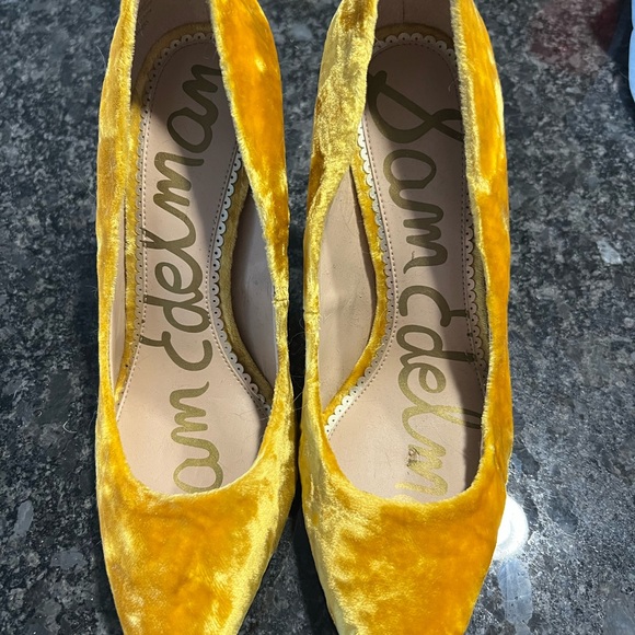 Sam Edelman Shoes - Sam Edelman Mustard Velvet Heels